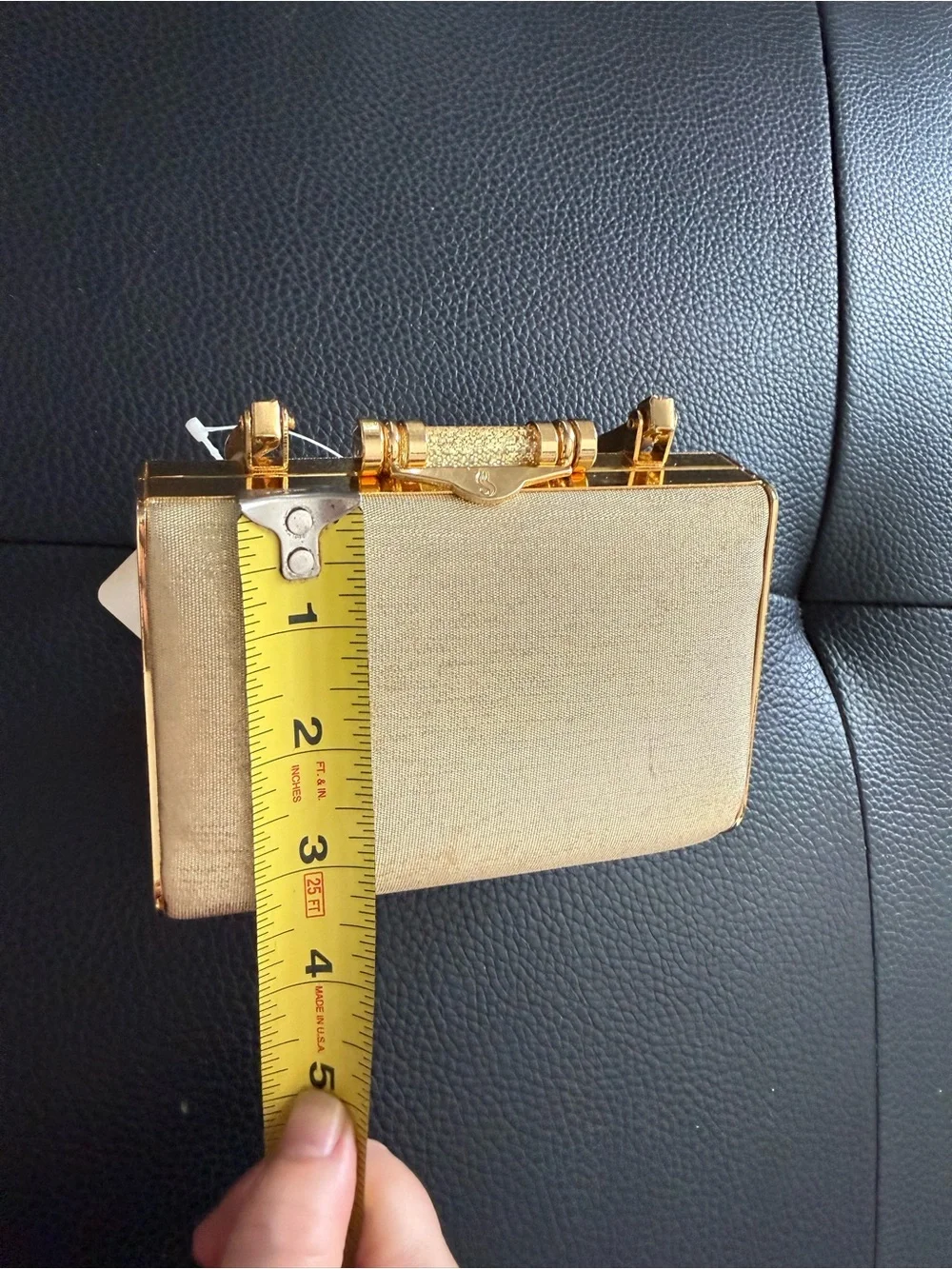 Vintage 2000s Gold Hard Shell Clutch Bag ✨ New with Tags